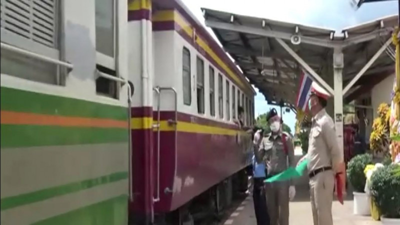 "สถานีรถไฟกาญจนบุรี" เพิ่มมาตรการเข้ม ป้องกันการแพร่ระบาดไวรัสโควิด-19