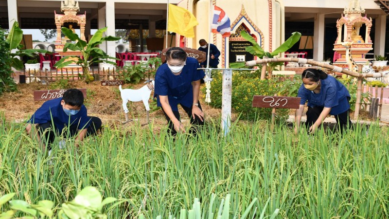 โรงเรียนวัดโฆสิทธารามสิงห์บุรี จัดโครงการศูนย์เรียนรู้ตามรอยศาสตร์พระราชาสู่โคกหนองนาโมเดล