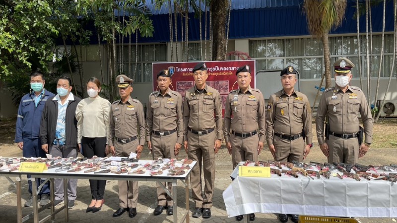 ตร.ภูเก็ต ทำลายอาวุธปืนสิ้นสุดคดี 4โรงพัก รวมกว่า 130 กระบอก