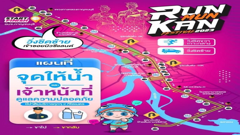 อบต.กาญจน์ จัดการแข่งขันวิ่งแบบมันส์ๆ ยามค่ำคืนรอบเมืองกาญจน์ RUN MUN KAN FESTIVAL 2023