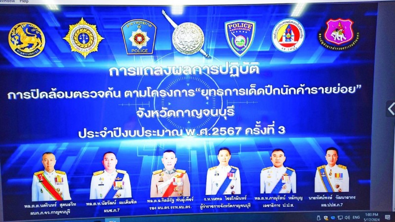 แถลงผลยุทธการเด็ดปีกนักค้ารายย่อย ขานรับนโยบายของนายกรัฐมนตรี  การเร่งรัดการป้องกันปราบปรามและแก้ไขปัญหายาเสพติด