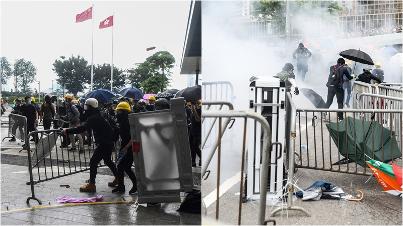 ด่วน! ตำรวจฮ่องกงเริ่มยิงแก๊สน้ำตาปะทะกลุ่มผู้ประท้วงบุกรัฐสภา ค้าน กม.ส่งผู้ร้ายข้ามแดน