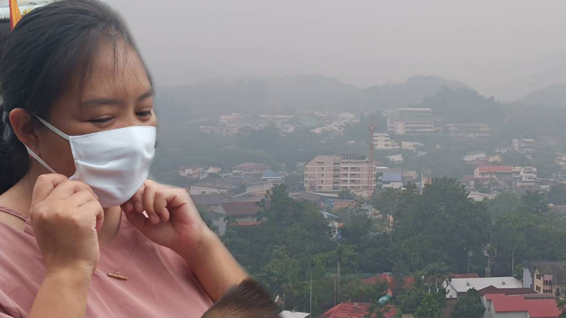 หมอกควันคลุม อ.เบตง ประชาชนหันใส่หน้ากากป้องกันฝุ่นควัน PM2.5