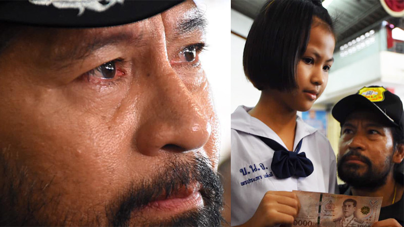 เด็กหญิง 10 ขวบป่วยมะเร็ง มอบ 1 พันช่วยน้ำท่วม - บิณฑ์ บรรลือฤทธิ์ น้ำตาไหล