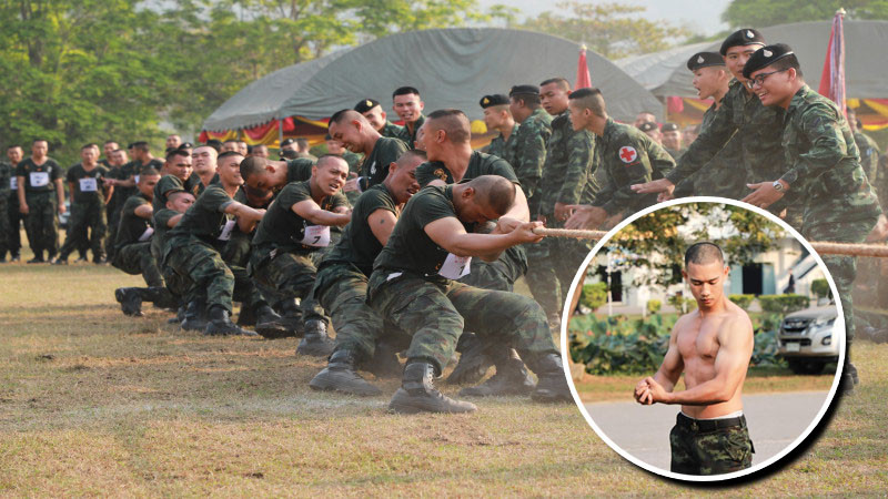 ทหารช่างจัดแข่งกีฬา-ประกวดกล้ามเนื้อตามลักษณะทหารที่ดี