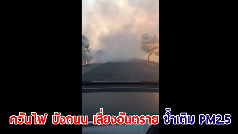 "โซเชียล" แห่แชร์ คลิปขับรถฝ่าควันไฟ ที่มาจากเผาอ้อย จนมองไม่เห็นทาง เสี่ยงอันตราย ซ้ำเติมปัญหาฝุ่น PM2.5