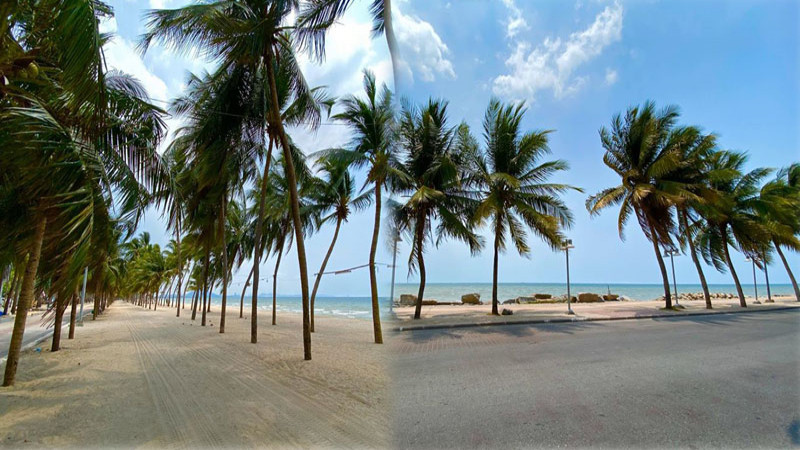 "ชายหาดบางแสน" ในวันที่ปิดหาดไร้นักท่องเที่ยว เงียบสงบ บรรยากาศดีสุดๆ !