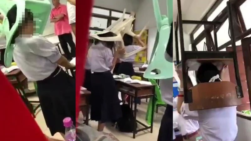 ฉาวอีกแล้ว ! "ครูโรงเรียนดัง" เมืองอุบล ด่านักเรียน "โง่"  - ทำโทษให้ยกเก้าอี้ไว้บนหัวทั้งห้อง