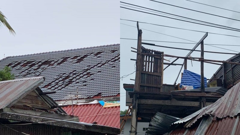 พายุถล่ม จ.สิงห์บุรี  บ้านเรือนประชาชนเสียหาย 35 ครัวเรือน