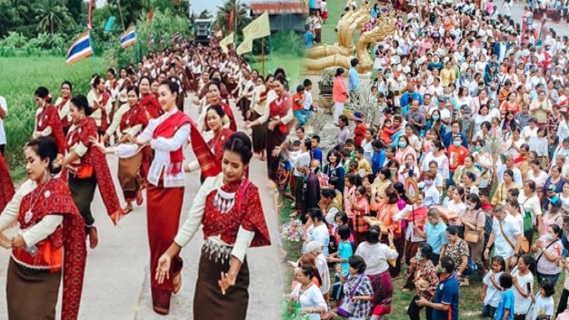 "แพนเค้ก" แต่งชุดพื้นเมืองถิ่นอีสาน ร่วมฟ้อนม่วนชื่นในขบวนกฐิน