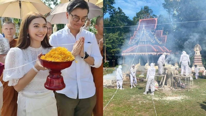 “มิว นิษฐา” ร่วมกุศลครั้งใหญ่ เททองหล่อสร้างองค์พระประธาน วัดป่าดาราภิรมย์ 