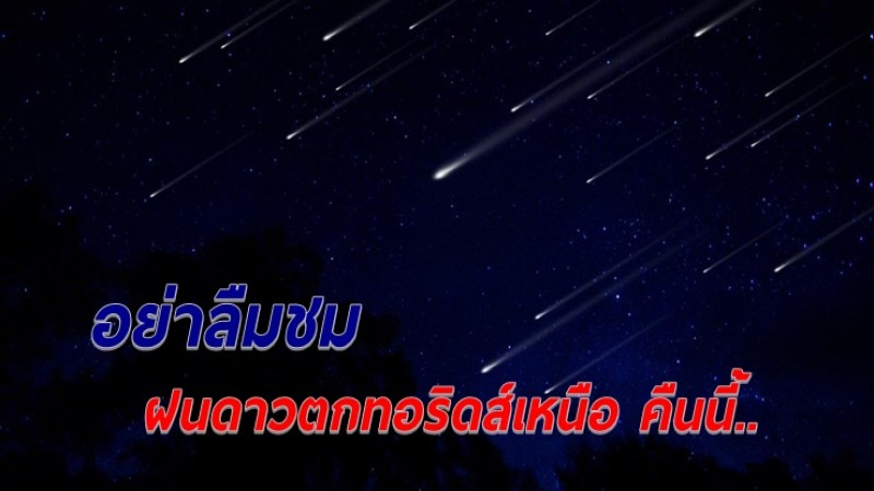 เตรียมรอชม "ฝนดาวตกทอริดส์เหนือ" ตั้งแต่ 1 ทุ่มคืนนี้ มองเห็นได้ด้วยตาเปล่าทั่วประเทศตลอดทั้งคืน