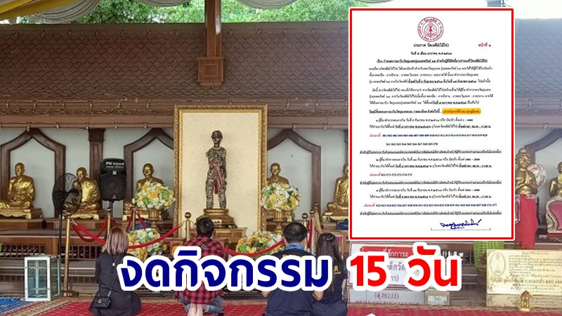 วัดเจดีย์ "ไอ้ไข่" เข้มประกาศงดกิจกรรม หลังโควิด-19 ระบาด