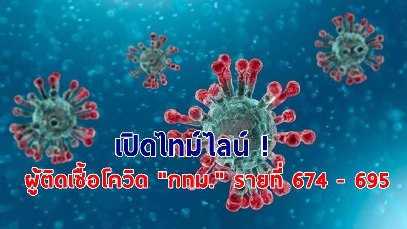 เปิดไทม์ไลน์ ! ผู้ติดเชื้อโควิด "กทม." รายที่ 674 - 695