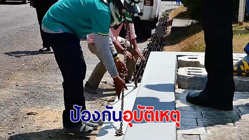 นอภ.เมืองชุมพร ลงพื้นที่ตรวจสอบ-แก้ไข ถนนชำรุด หน้าที่ว่าการอำเภอ