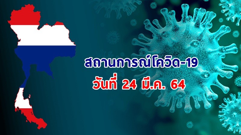 "ศบค." แถลงพบผู้ป่วยติดเชื้อโควิด-19 ประจำวันที่ 24 มี.ค. 64 เพิ่มขึ้น 69 ราย