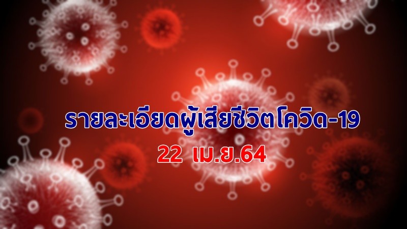 เปิดรายละเอียดผู้เสียชีวิตโควิด-19 รายที่ 111 - 117 วันที่ 22 เม.ย.64