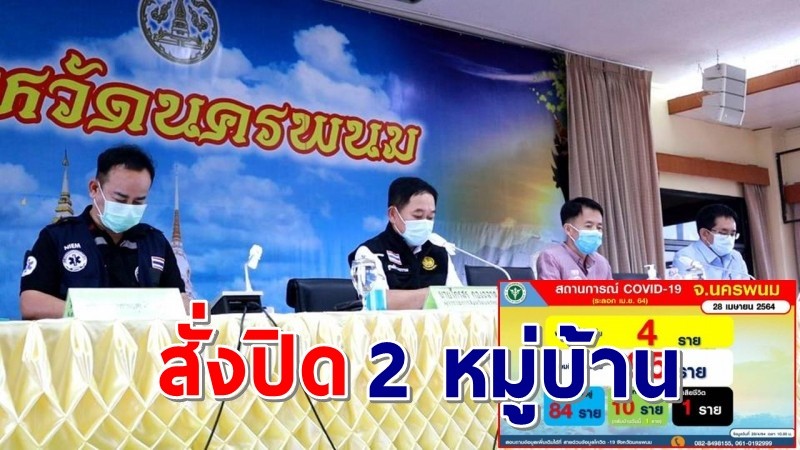 สั่งปิด ! "2หมู่บ้าน" จ.นครพนม คลัสเตอร์เพื่อนรักฝากเชื้อต่อ 3 วัน ล่าสุด! พบผู้ติดเชื้อเพิ่มอีก 4 ราย