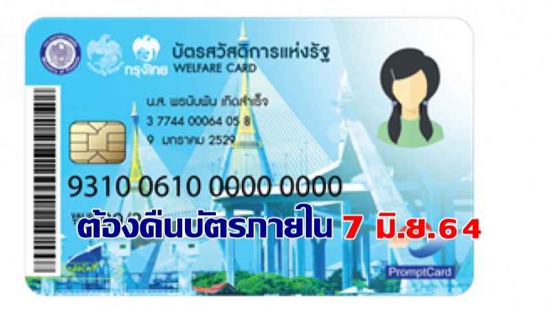 คลังแนะ คนถือบัตรสวัสดิการฯ อยากเปลี่ยนใจใช้ คนละครึ่ง-ยิ่งใช้ยิ่งได้ ต้องคืนบัตรภายใน 7 มิ.ย.