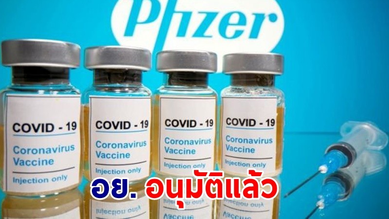ด่วน ! อย.อนุมัติขึ้นทะเบียน "ไฟเซอร์" เป็นวัคซีนโควิดรายการที่ 6 ของไทย