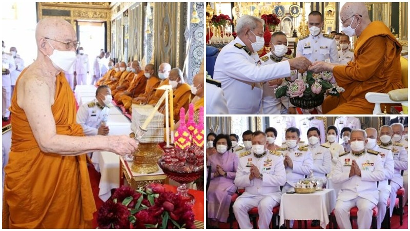 ในหลวง พระราชินี โปรดเกล้าฯ องคมนตรีเชิญเครื่องสักการะถวาย สมเด็จพระสังฆราช เนื่องในวันคล้ายวันประสูติ