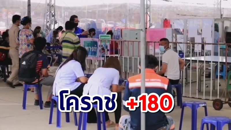 โคราชยอดติดโควิดเพิ่ม 180 ราย รพ.สนามเหลือเตียงว่างเพียง 11 เตียง