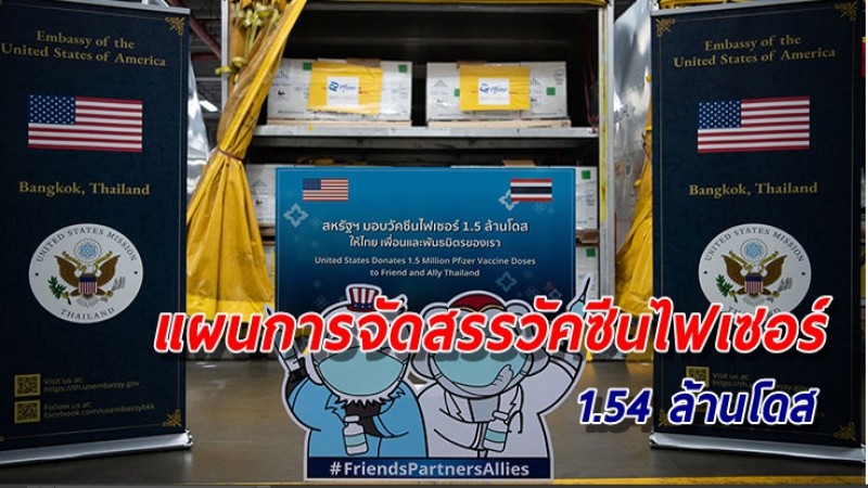 เผยชัด! แผนการจัดสรรวัคซีนไฟเซอร์บริจาค 1.54 ล้านโดส