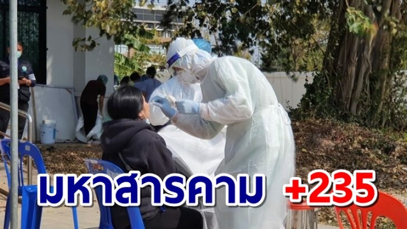 มหาสารคาม พบป่วยโควิดเพิ่ม 235 ราย เสียชีวิต 1