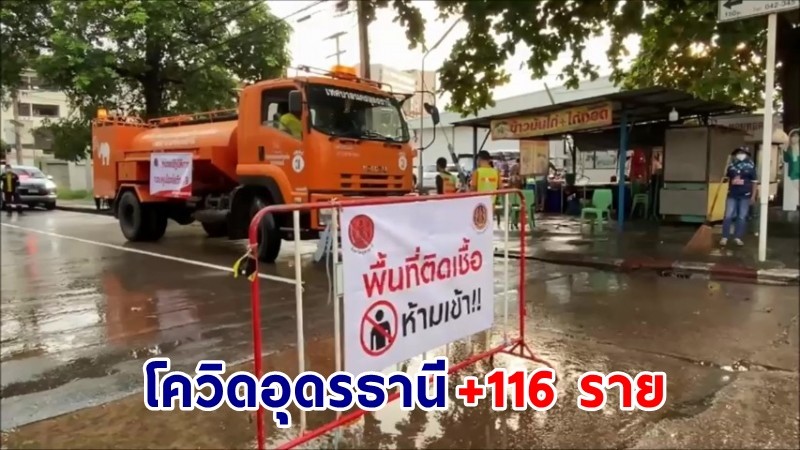 "อุดรธานี" พบผู้ติดเชื้อโควิด เพิ่มอีก 116 ราย เสียชีวิต 6 ราย