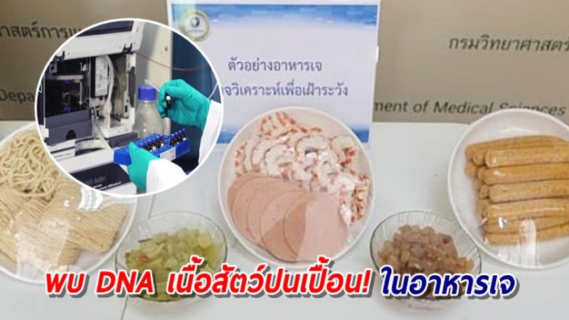 กรมวิทย์ฯ สุ่มตรวจอาหารเจเลียนแบบเนื้อสัตว์ มี DNA เนื้อสัตว์ปนเปื้อน