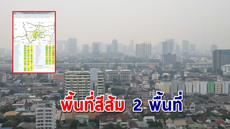 เตือน ! "ฝุ่น PM2.5" กทม. พื้นที่สีส้ม 2 พื้นที่ ควรหลีกเลี่ยงการทำกิจกรรมกลางแจ้ง !