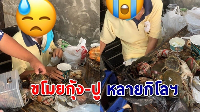 "ร้านบุฟเฟ่ต์" เจอคุณยาย 2 คน แอบขโมยอาหารทะเลกลับบ้านเตรียมกล่องมาอย่างดี !