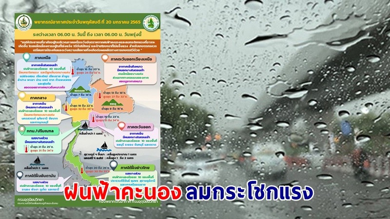 อุตุฯ เตือน ! "ภาคเหนือ" ฝนฟ้าคะนอง  ลมกระโชกแรง มีลูกเห็บตกบางแห่ง