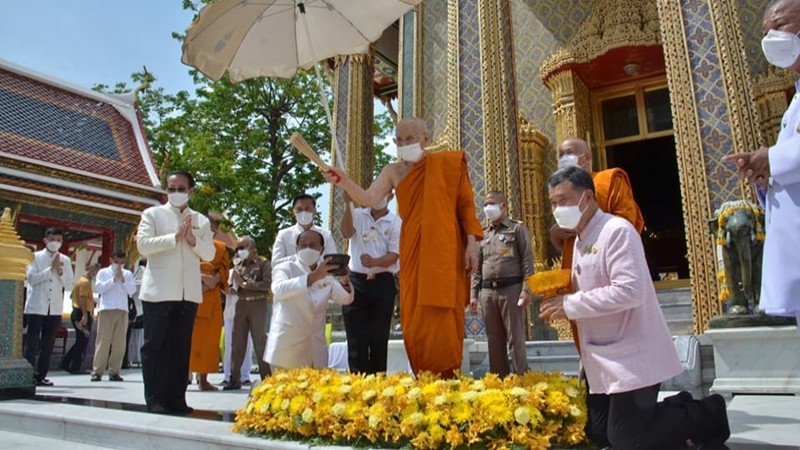 สมเด็จพระสังฆราช เสด็จเป็นองค์ประธานพิธีเททองหล่อพระเกศ "พระพุทธมุนีศรีประชานาถ" ประจำกระทรวงมหาดไทย