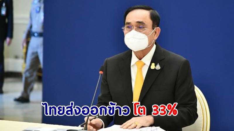 นายกฯ ยินดี 10 เดือน ไทยส่งออกข้าวโต 33% มั่นใจปีนี้ได้ตามที่ตั้งเป้า 7.5 ล้านตัน สั่งการให้ควบคุมคุณภาพเพื่อคงชื่อเสียงข้าวไทยในตลาดโลก