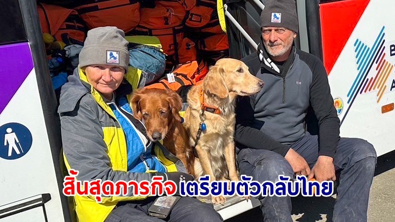 "เซียร่า-ซาฮาร่า" 2 สุนัขกู้ภัย K9 สิ้นสุดภารกิจค้นหาผู้ประสบภัยแผ่นดินไหวตุรกี เตรียมตัวเดินทางกลับไทย