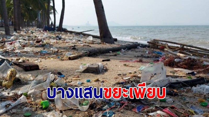 ขยะลอยเกลื่อน เกยตื้นชายหาดบางแสน วอนคนไทยช่วยกันรักษาความสะอาด