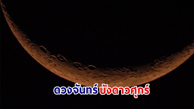 หาดูยาก! ปรากฏการณ์ "ดวงจันทร์บังดาวศุกร์" มองได้ด้วยตาเปล่า (ภาพ)