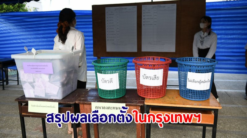 กทม.สรุปผลเลือกตั้ง ก้าวไกล 32 เขต เพื่อไทย 1 เขต จากผู้มาใช้สิทธิ 3,306,641 คน