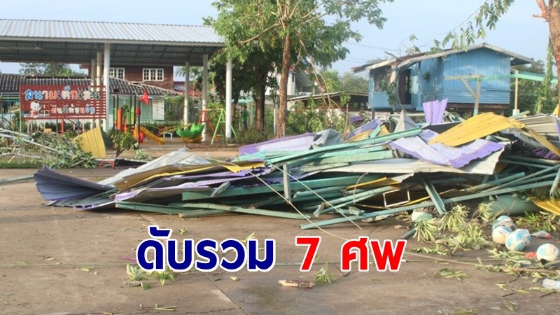 ดับ 7 ศพ  พายุซัดหลังคาโดมโรงเรียนถล่ม 6 ขวบเสียชีวิตอีกราย