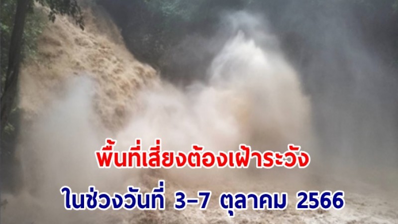 สทนช. เตือน 6 จังหวัด เฝ้าระวังน้ำหลากดินถล่ม ช่วงวันที่ 3-7 ต.ค.นี้