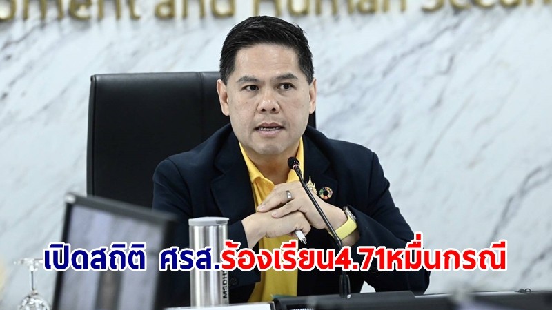 พม.เปิดสถิติ ศรส. เมย. - มิย. ร้องเรียน 4.71 หมื่นกรณี กทม. สูงสุด