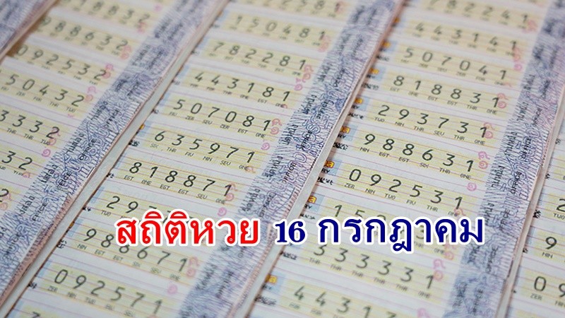 เปิด "สถิติหวย" 16 กรกฎาคม ย้อนหลัง 10 ปี ใครยังไม่มีเลขส่องด่วน ! !