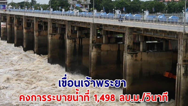 เขื่อนเจ้าพระยา คงการระบายน้ำที่ 1,498 ลบ.ม./วินาที