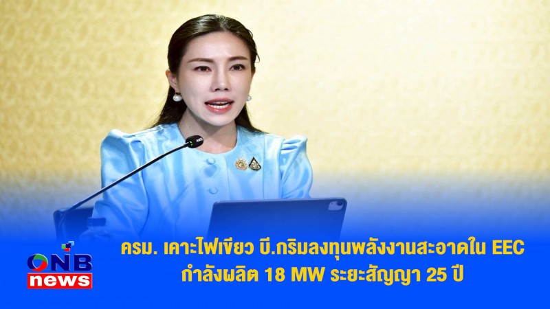 ครม. เคาะไฟเขียว บี.กริมลงทุนพลังงานสะอาดใน EEC กำลังผลิต 18 MW ระยะสัญญา 25 ปี