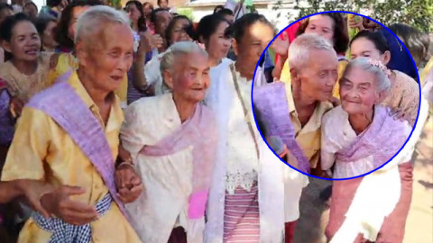 ​​​​​​​ "ตา-ยาย" ควงแขนแต่งงาน ย้อนอดีตวันวาน กว่า 68 ปี ให้ลูกหลานดู พร้อมส่งตัวเข้าเรือนหอ