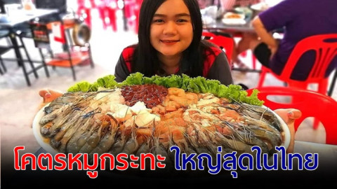 ฮือฮา !  "โคตรหมูกระทะ"  ใหญ่ที่สุดในประเทศไทย  8 กก. กินได้ 10 คน