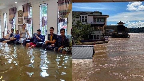 ชมภาพน้ำท่วมมาเลเซีย ระดับน้ำสูงน่าตกใจ แต่ชาวบ้านยังมีรอยยิ้ม 