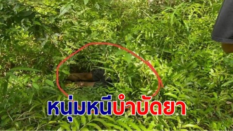 หนุ่มหนีบำบัดยา พรางตัวพงหญ้าตบตา จนท.สุดท้ายไม่รอด