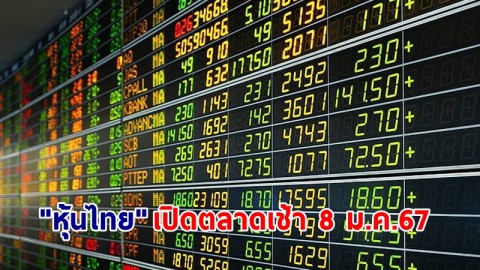 "หุ้นไทย" เช้าวันที่ 8 ม.ค. 66 อยู่ที่ระดับ 1,420.86 จุด เปลี่ยนแปลง 7.10 จุด